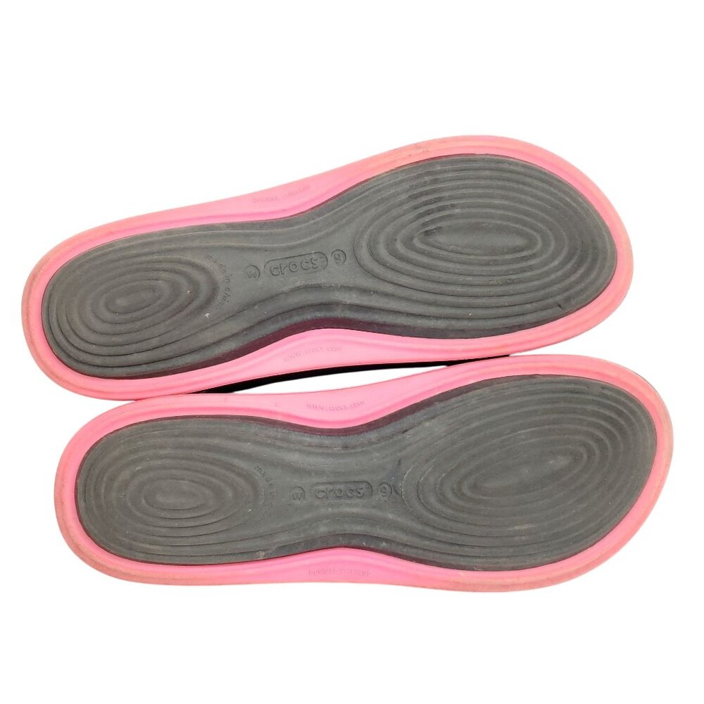 Crocs Women's Size 9 Slingback Ballet Flats Black Pink - Picture 8 of 8